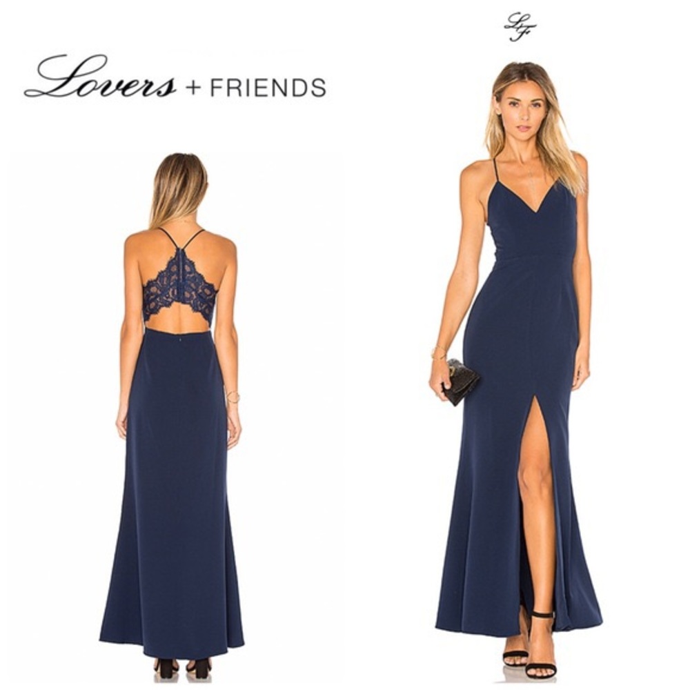 Navy blue Helena gown lovers + friends